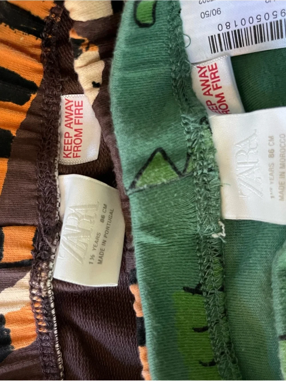 Kids Tiger and Crocodile Print Pants - Brown & Green